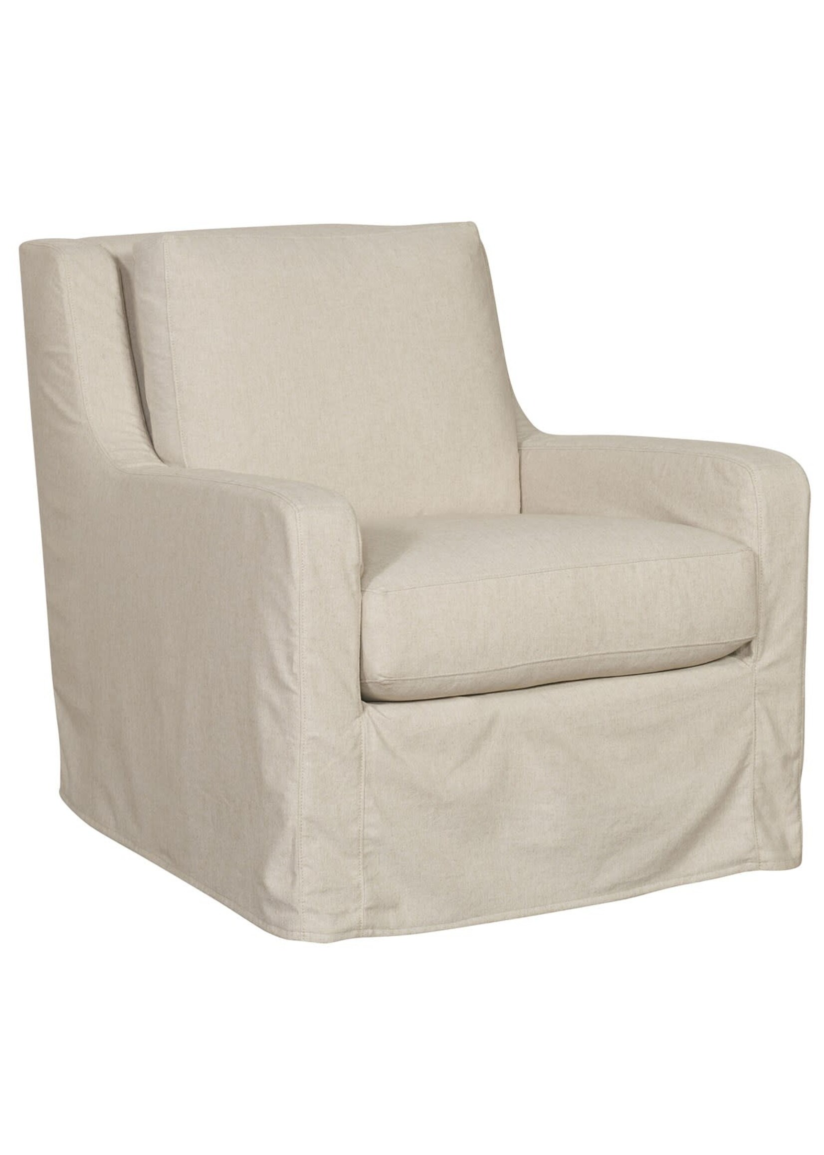 Vanguard Furniture Josie Slipcovered Muslin Swivel Chair, Tiki Natural Slipcover