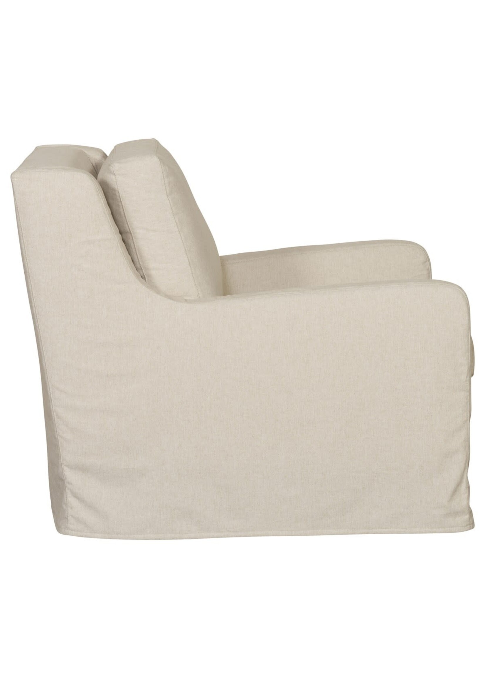 Vanguard Furniture Josie Slipcovered Muslin Swivel Chair, Tiki Natural Slipcover