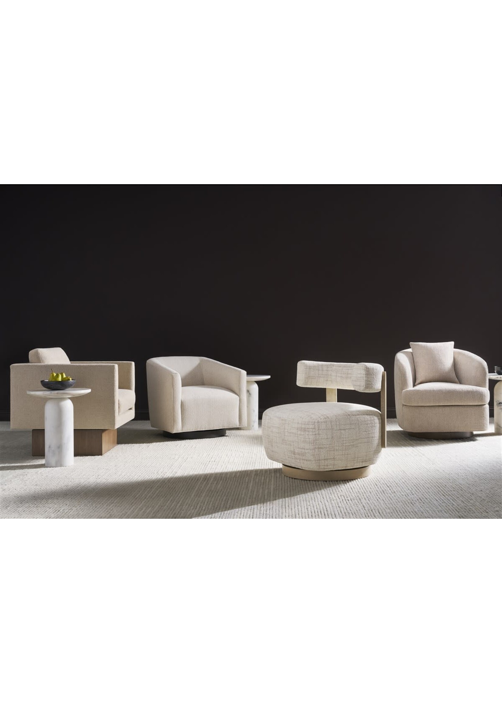 Vanguard Furniture Daydream Stocked Swivel Chair, Reynolds Linen Fabric Almond