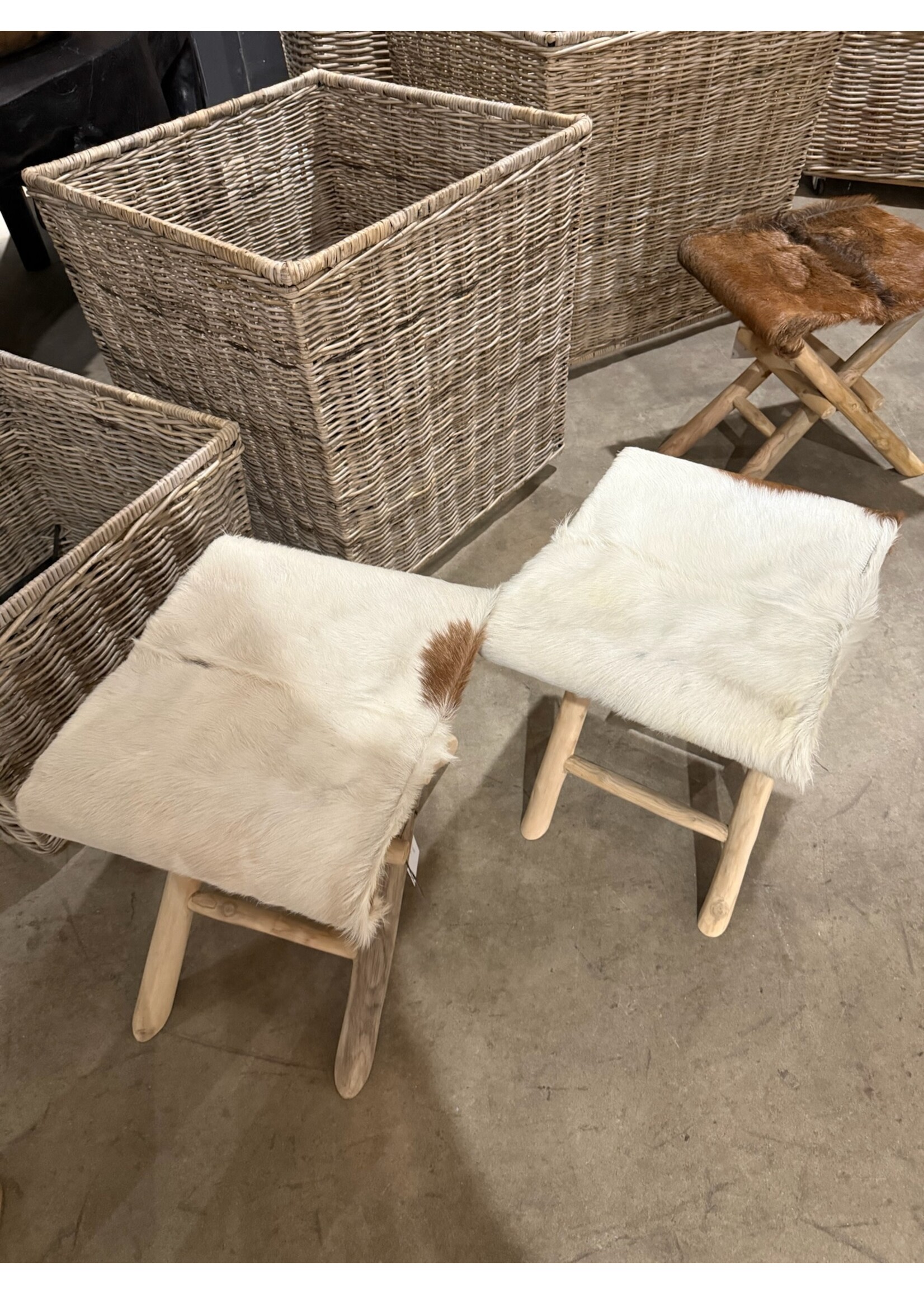 Texture Imports All White Goat Stool