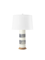 Bungalow Five/Villa and House Elena Lamp With Linen Shade, Blue and White