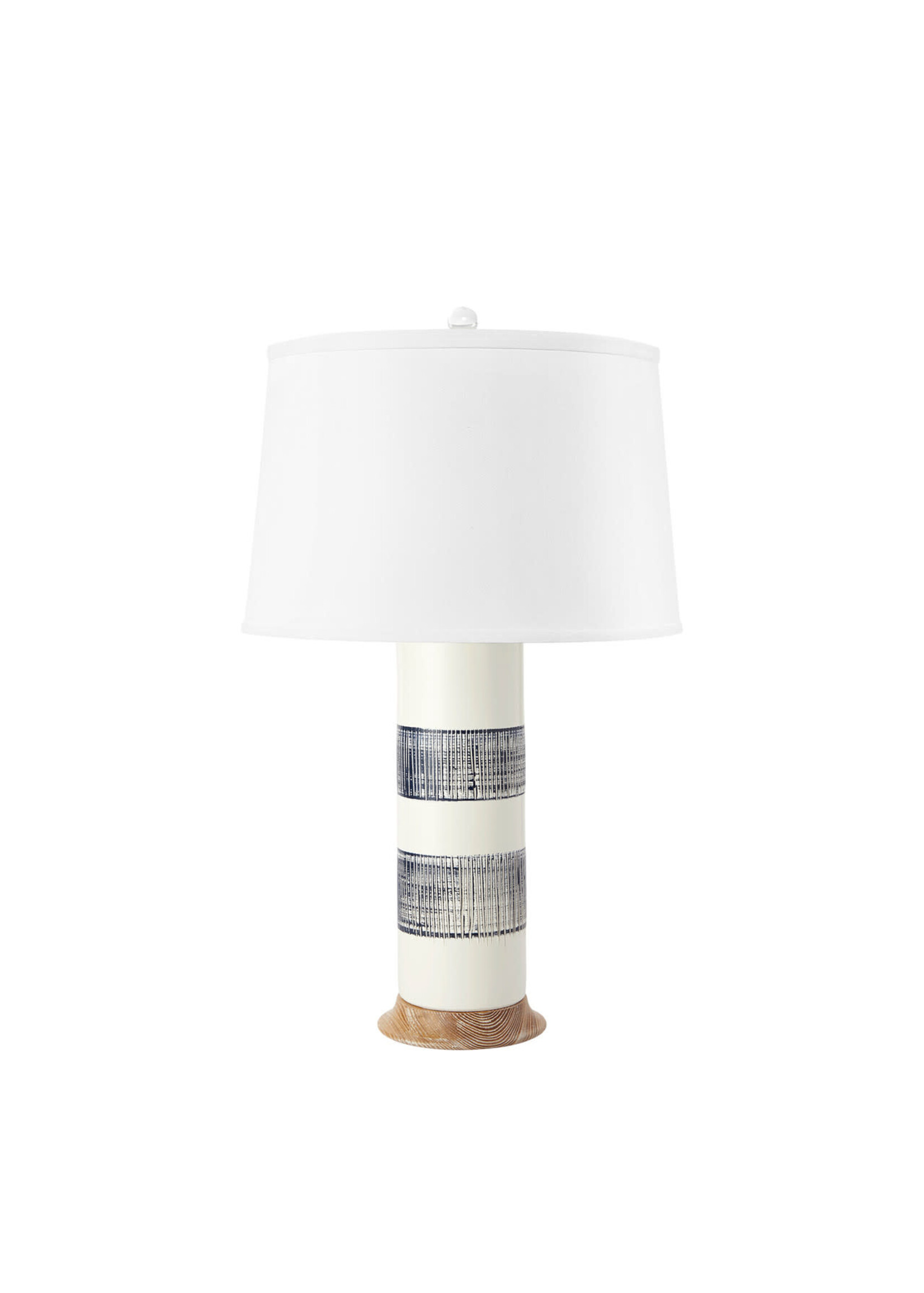 Bungalow Five/Villa and House Elena Lamp With Linen Shade, Blue and White