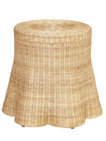 Jeffan Bonnie Rattan Scalloped Side Table, Natural