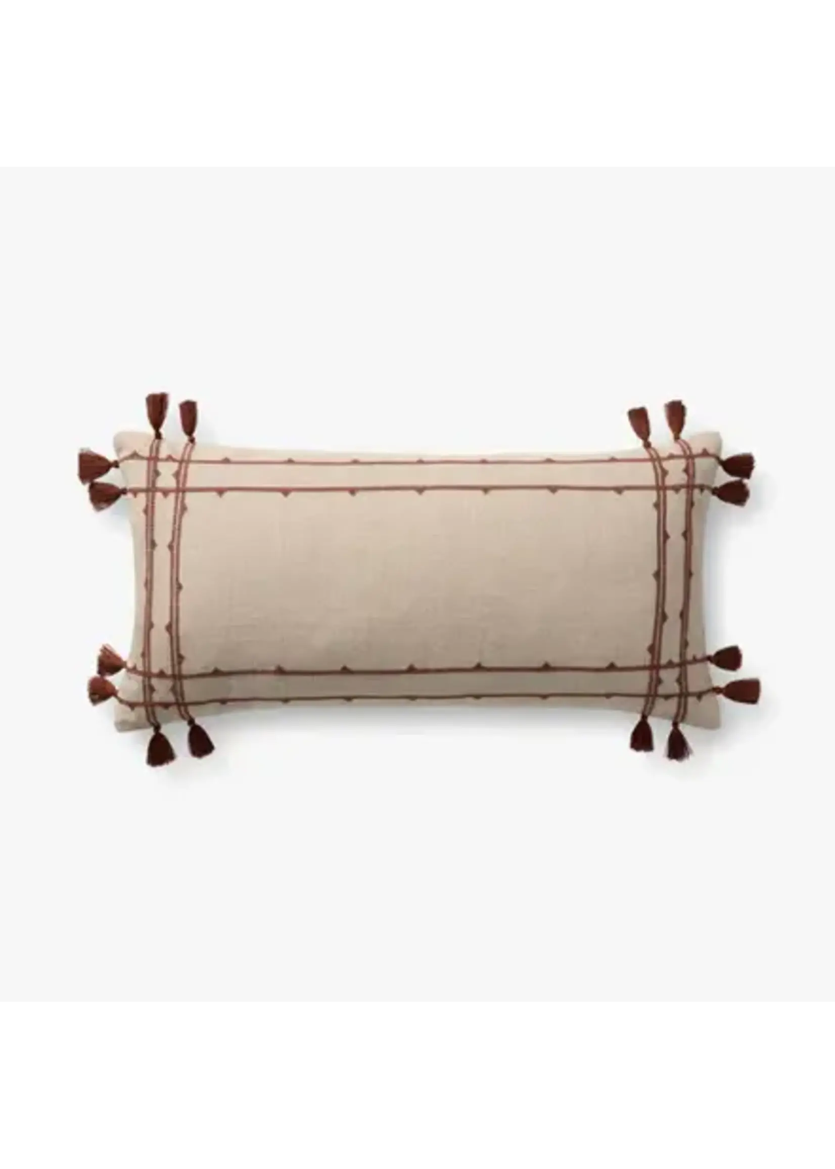 Loloi PLL0201 Natural / Rust 12x27 Decorative Pillow