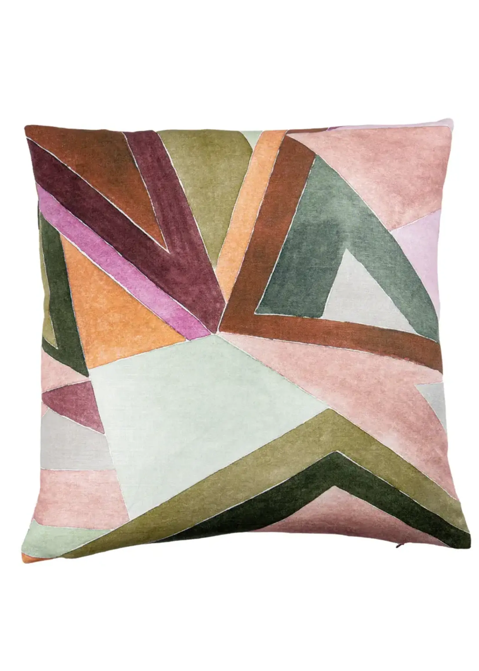 Piper Collection Kathryn 22x22 Decorative Pillow, Rose/Leaf