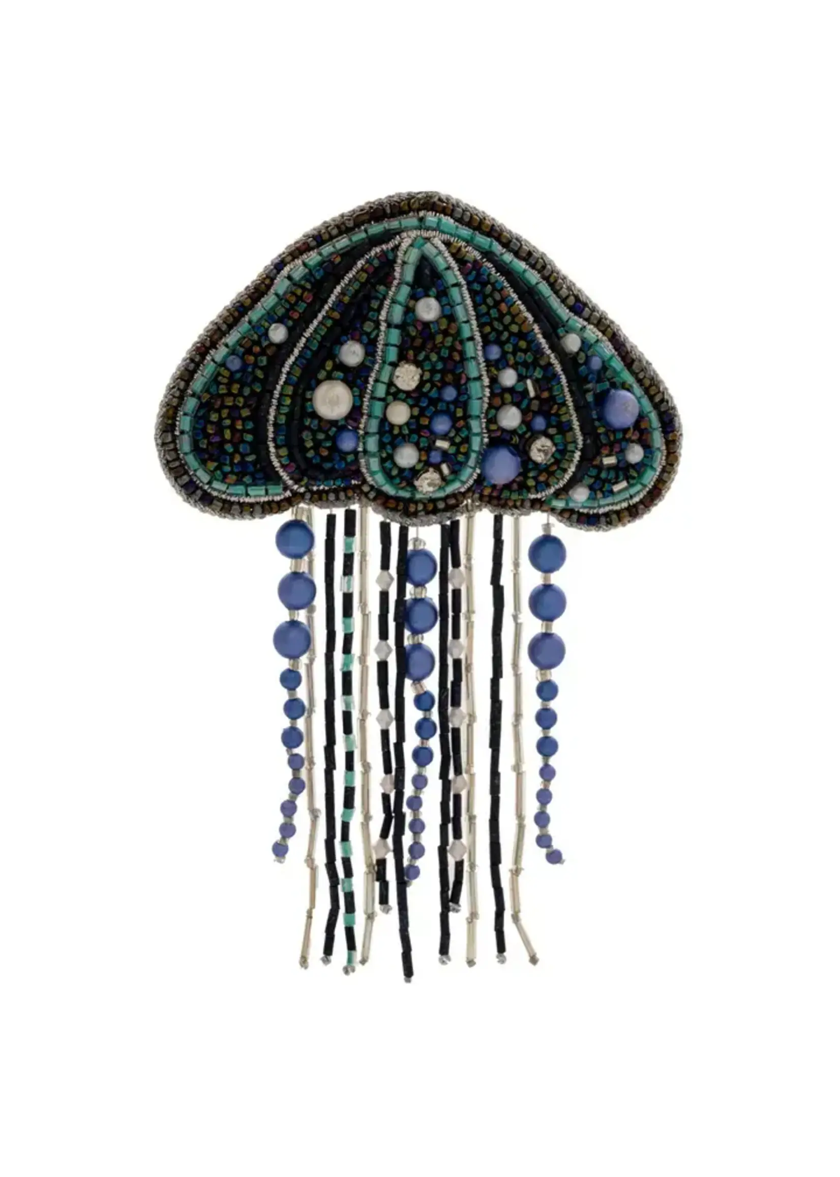 Karma Jellyfish Beaded Ornament Blue
