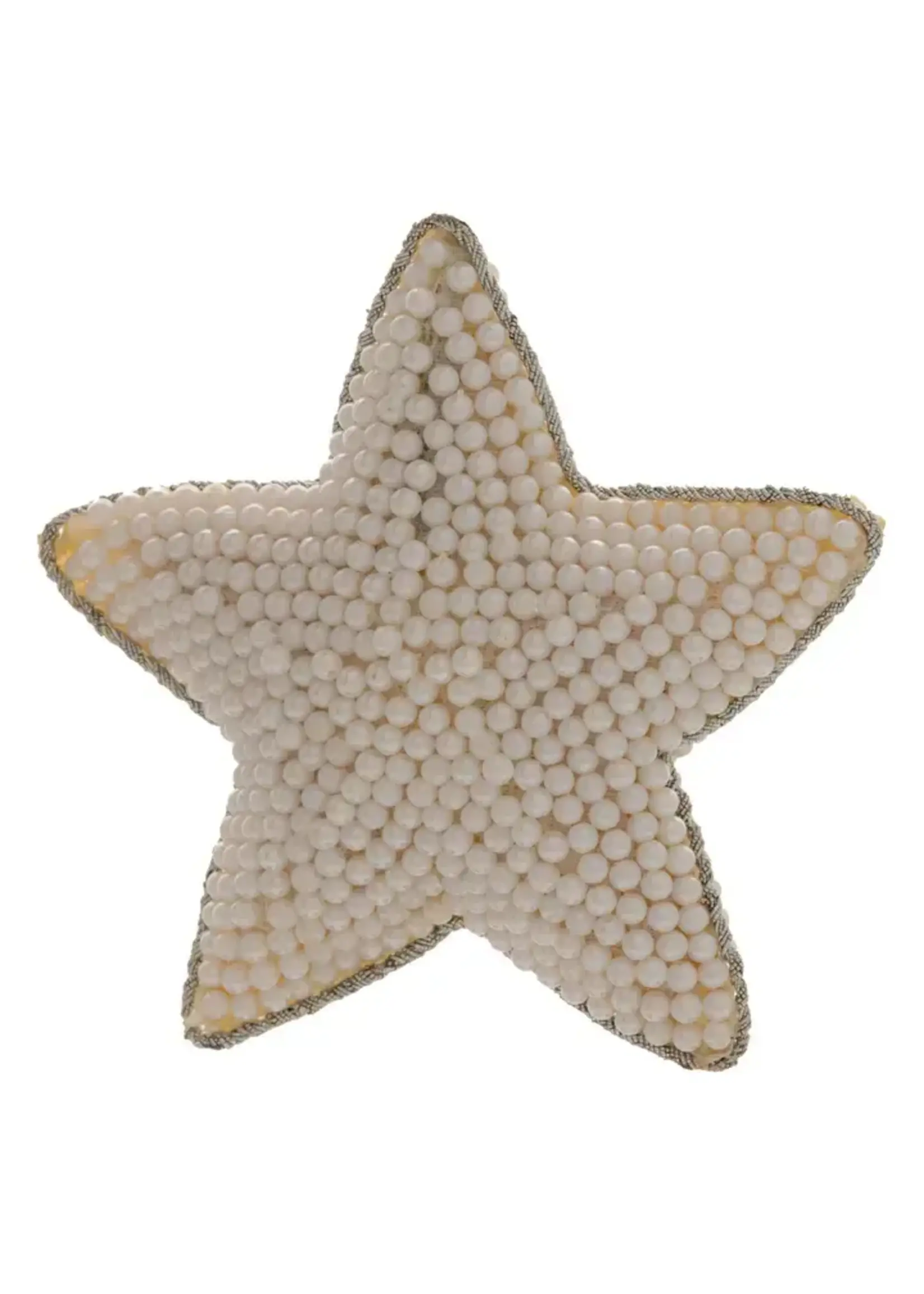 Karma Pearl Star Beaded Ornament White