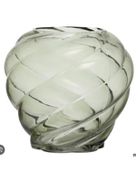 Twisted Glass Vase, Green