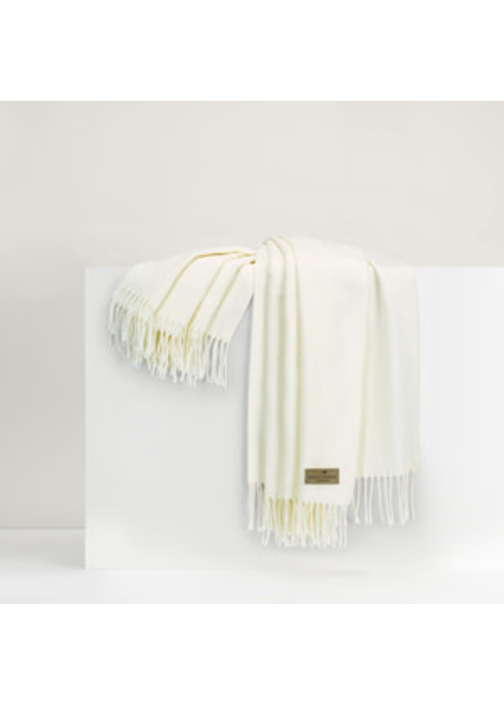 Lands Downunder International, Ltd. Italian Herringbone Throw Ecru