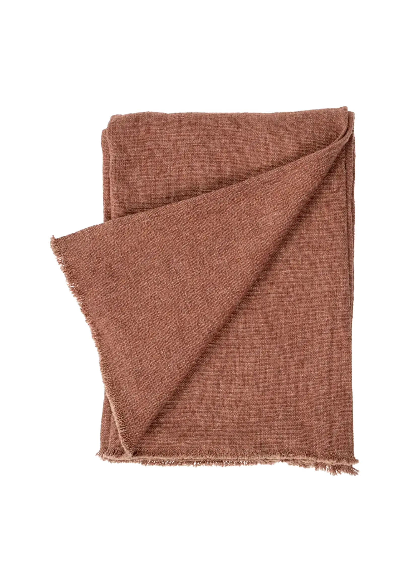 Indaba Selena Linen End of Bed Blanket, Brick