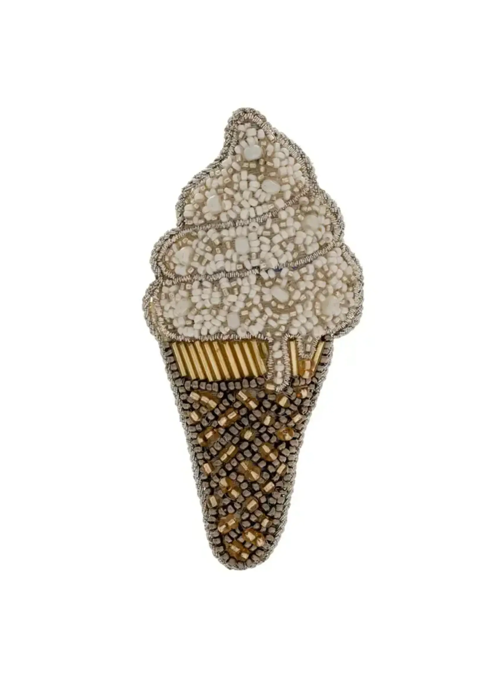 Karma Vanilla Ice Cream Cone Beaded Ornament
