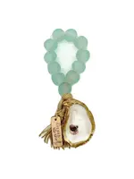 The Gilded Shell The Tide Pool - Aqua Green Sea Glass & Oyster Tassel