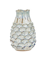 Continental Home XL Cream and Indigo Blue Seashell Vase