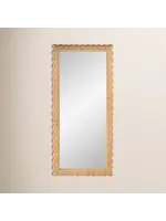 Jeffan Bonnie Rattan Scallop Frame Floor Length Mirror, 79"High, Natural