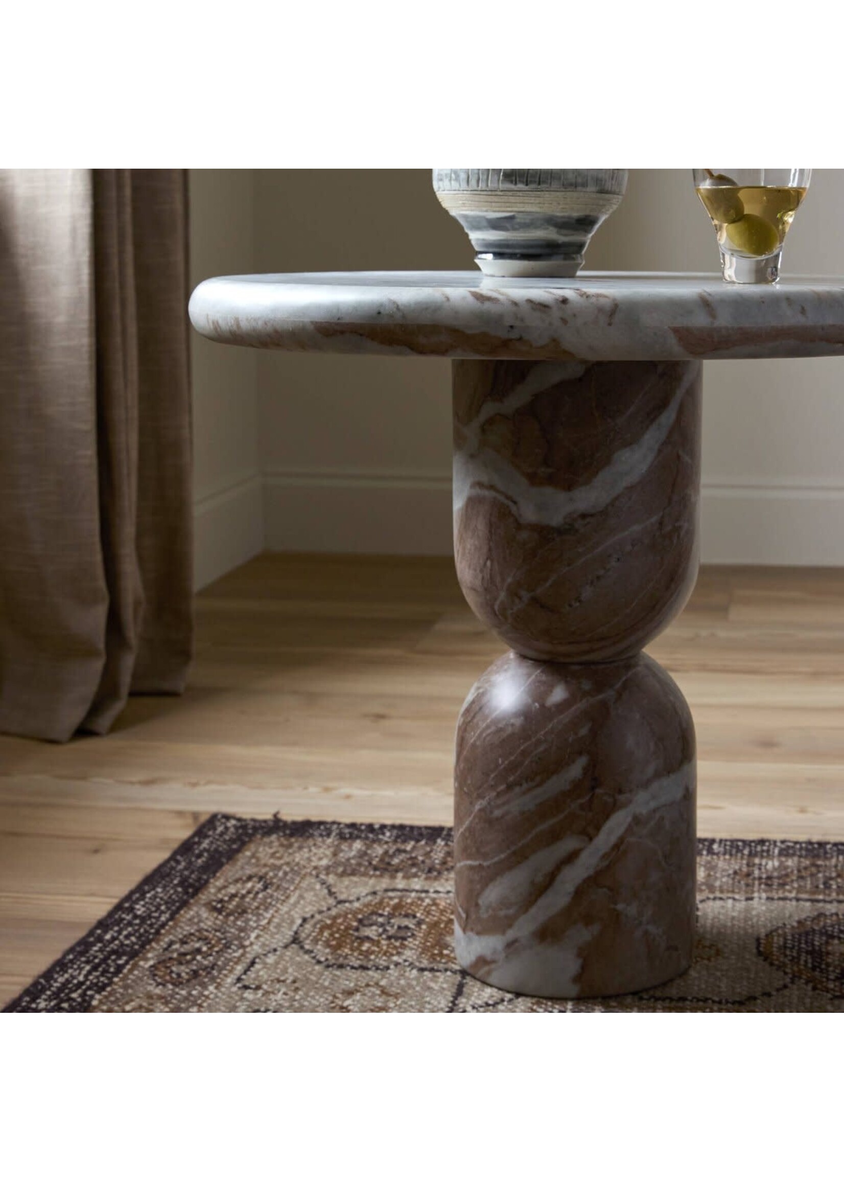 Four Hands Figueroa End Table - Sawar Marble