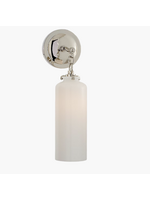 Visual Comfort & Co. Katie Small Fitter Sconce Polished Nickel with White Glass
