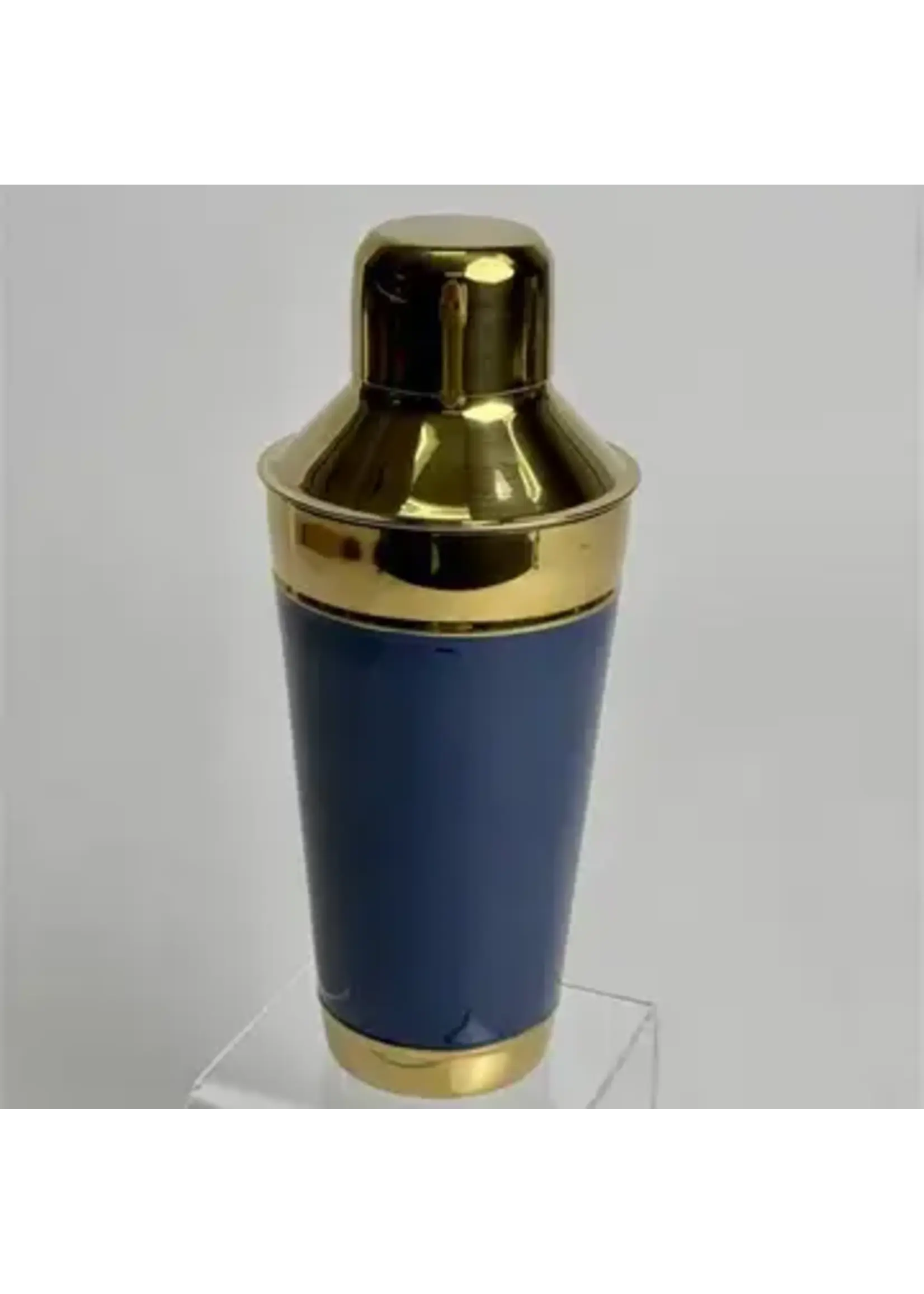 India Handicrafts Inc. Hand Painted Cocktail Shaker - Navy