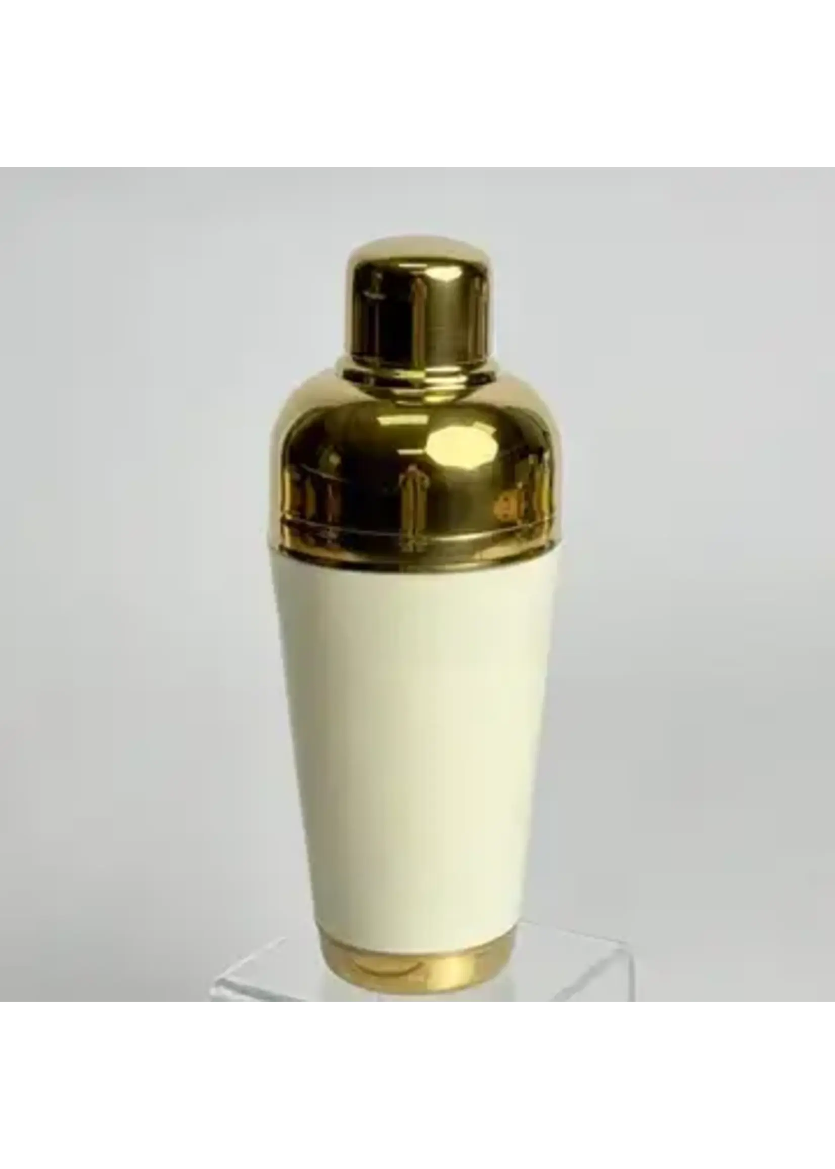 India Handicrafts Inc. Hand Painted Cocktail Shaker - White