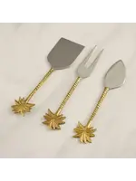 India Handicrafts Inc. Gold Palm Trees & Stainless, Set of 3