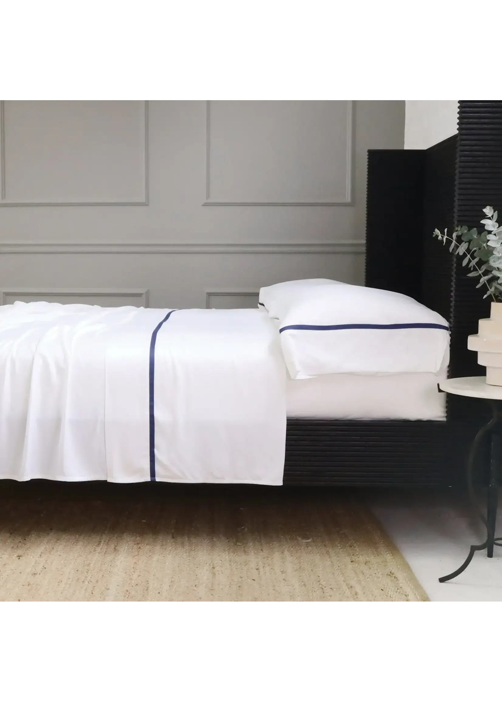 Pom Pom at Home Langston Bamboo Sateen Sheet Set -  Navy, King