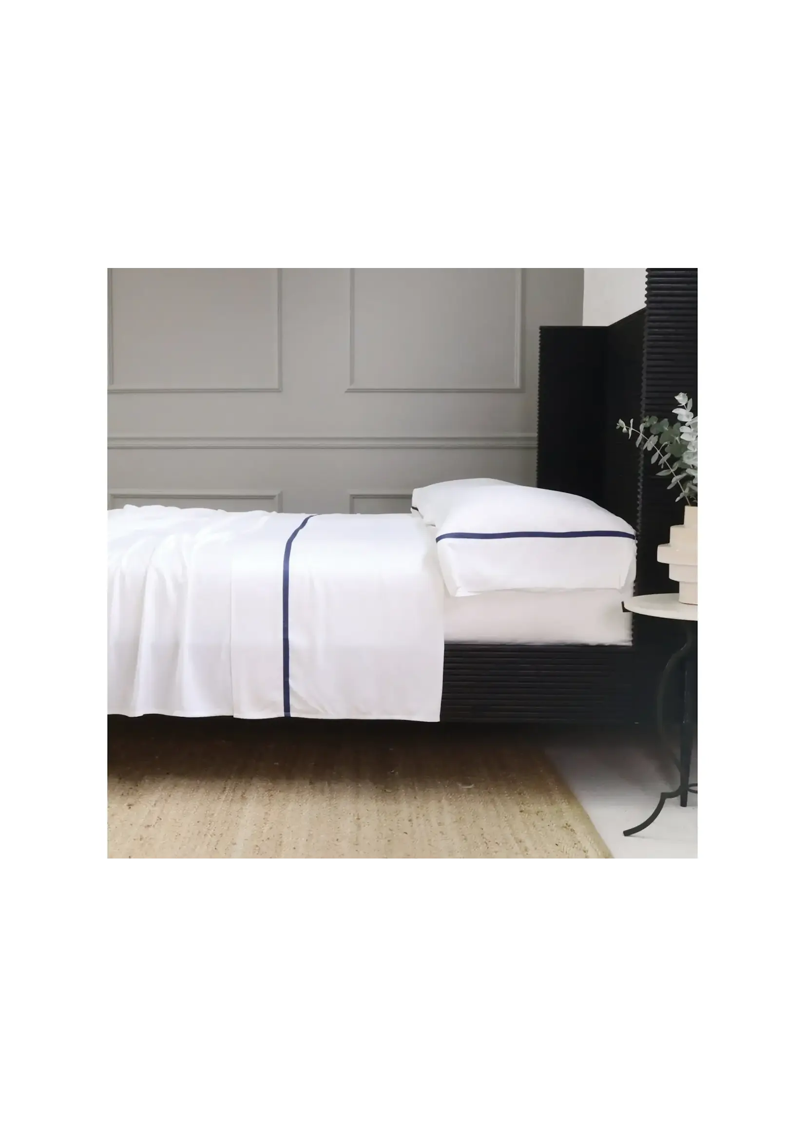 Pom Pom at Home Langston Bamboo Sateen Pillowcase Set of 2 - Navy, Standard