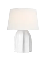 Visual Comfort & Co. Melanie 12" Cordless Accent Lamp in Crackled Ivory, Bulb and Charging Cord