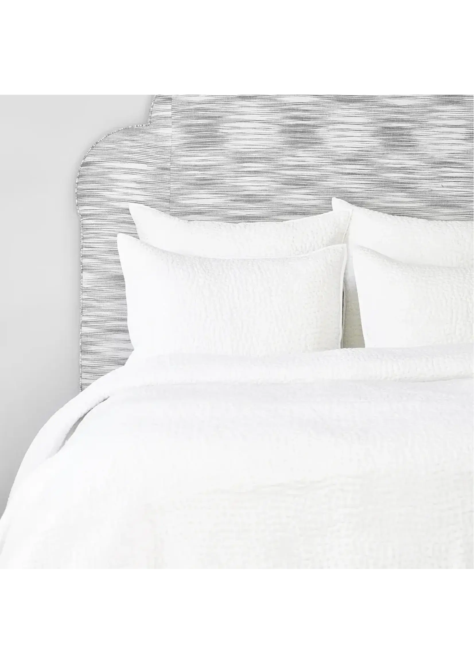 John Robshaw Textiles Hand Stitched White Coverlet King 110x92