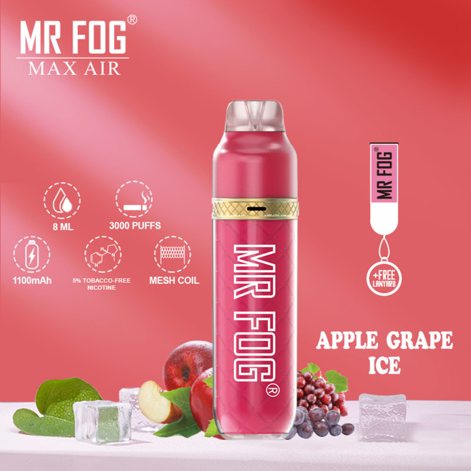 MR FOG MAX AIR 2500 PUFFS Apple Grape Ice Giant Distribution