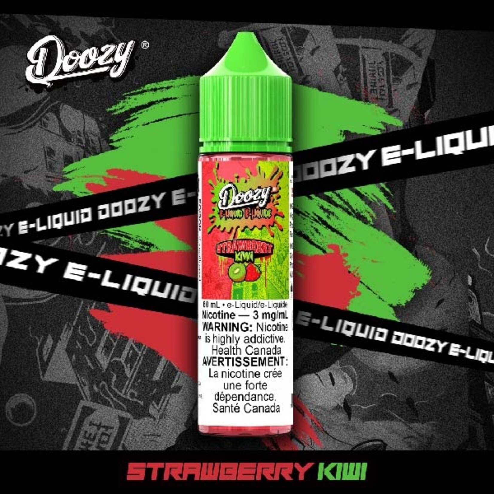 DOOZY DZE23 - DOOZY Strawberry Kiwi E-liquid - 60ml Freebase