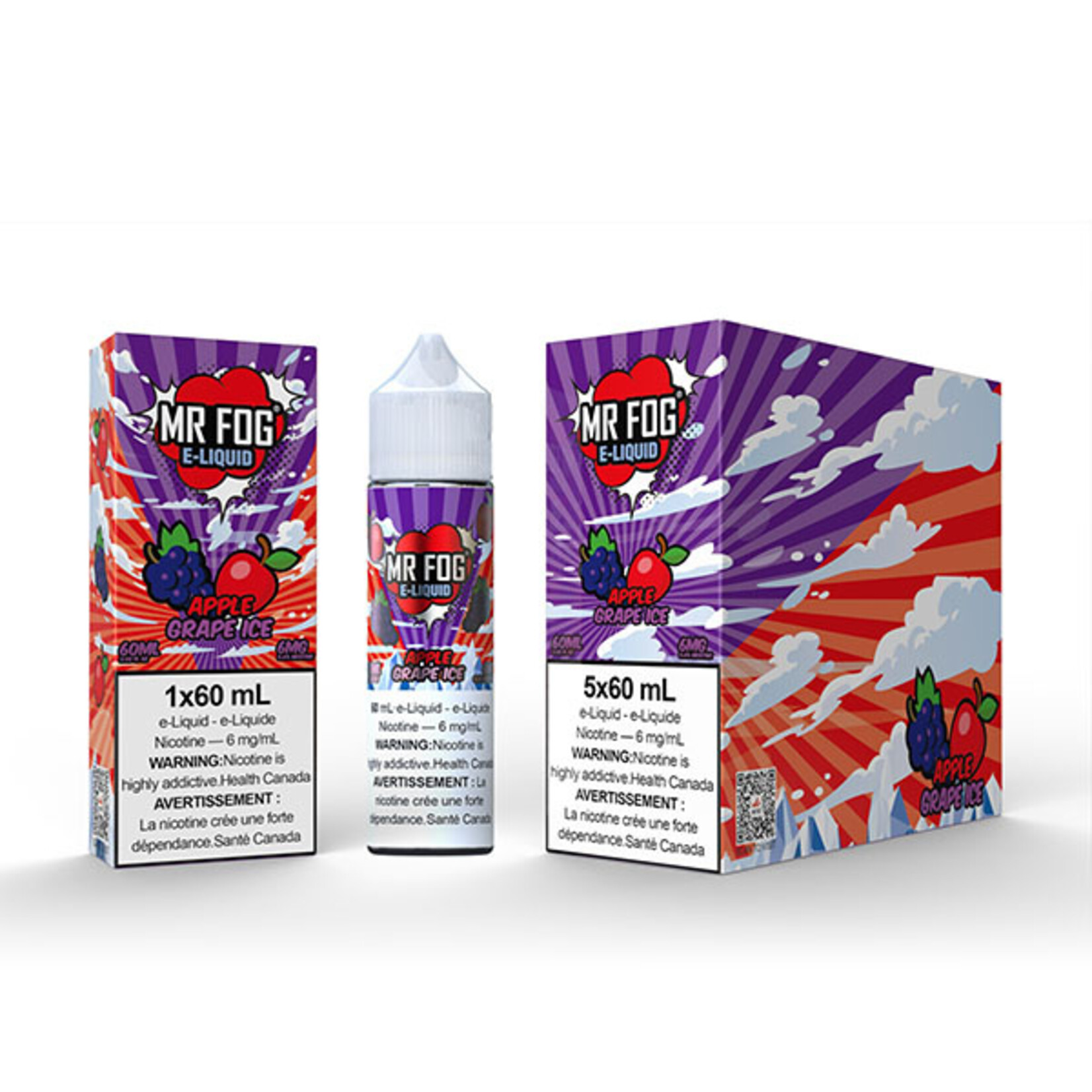 MR FOG [Original Series] MR FOG Apple Grape Ice E-liquid Free Base - 60ml