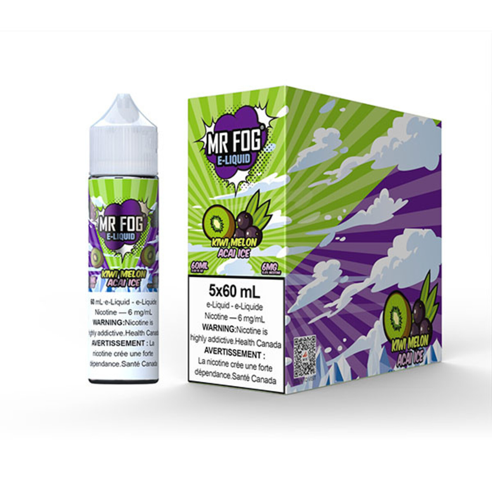 MR FOG MFE02 - MR FOG E-Liquid Kiwi Melon Acai Ice 60ML Freebase