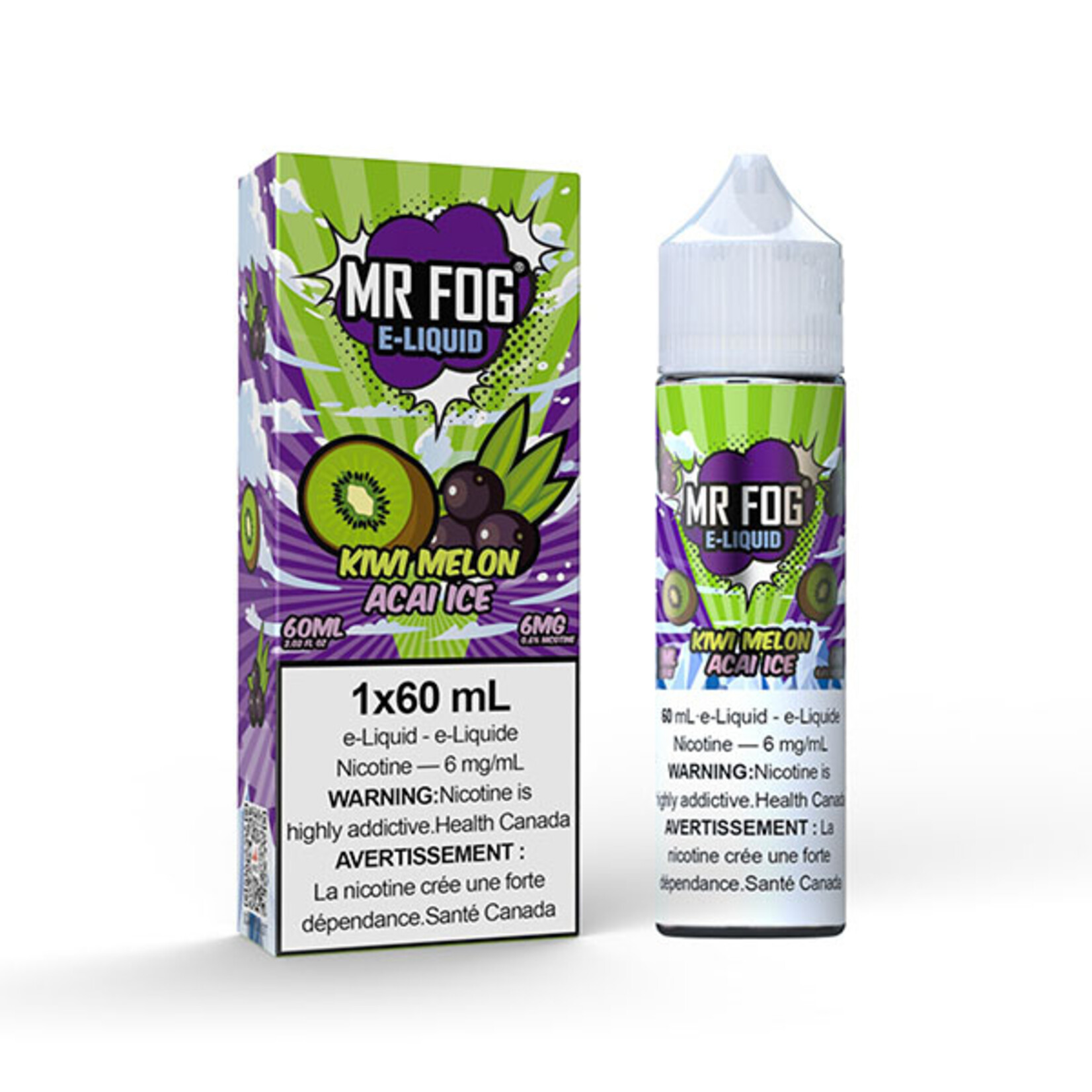 MR FOG MFE02 - MR FOG E-Liquid Kiwi Melon Acai Ice 60ML Freebase