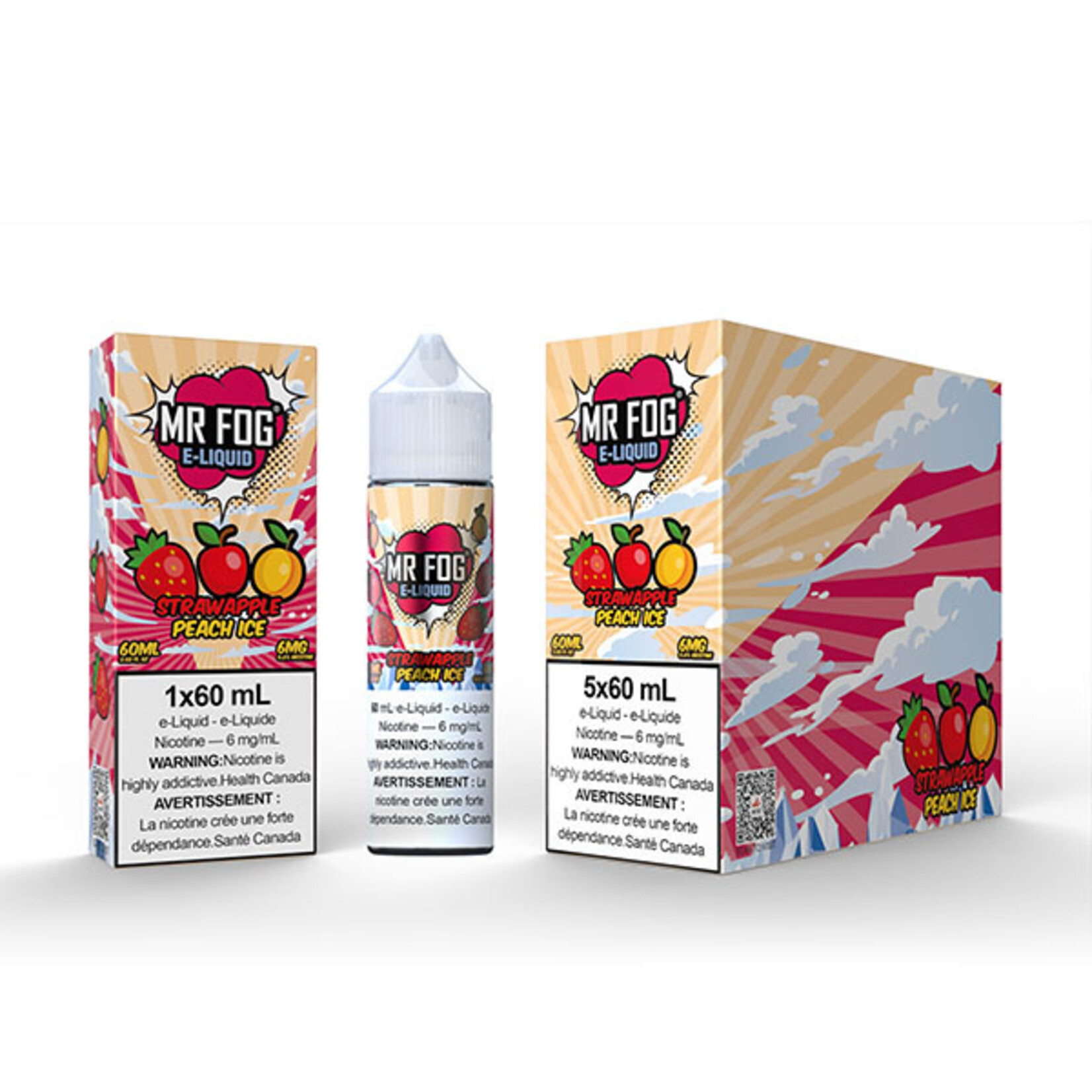 MR FOG MFE04 - MR FOG E-Liquid Strawapple Peach Ice 60ML Freebase
