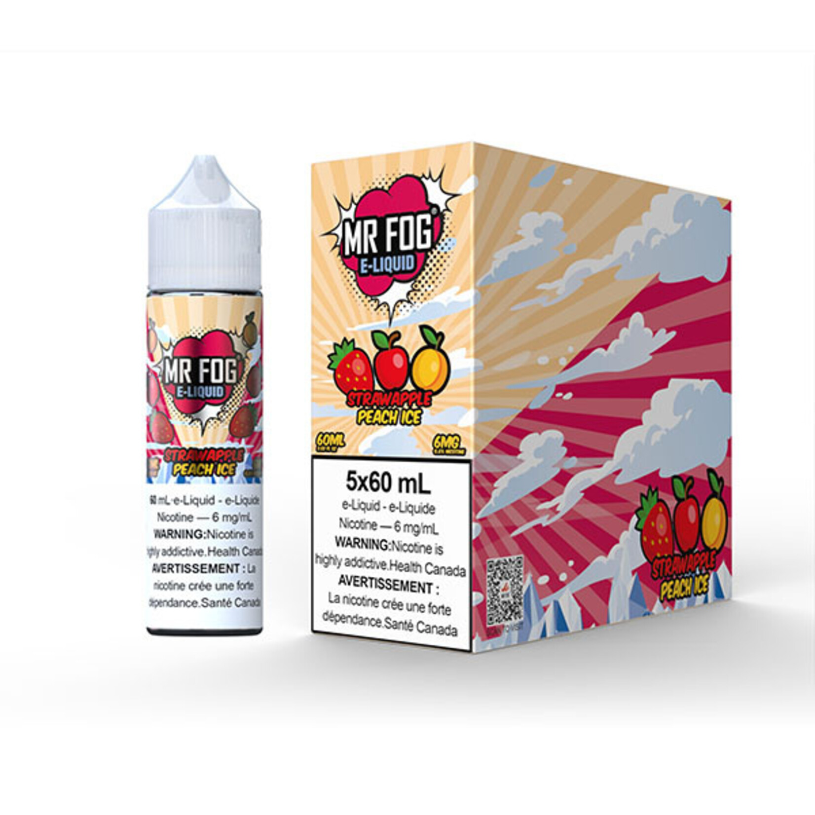 MR FOG MFE04 - MR FOG E-Liquid Strawapple Peach Ice 60ML Freebase