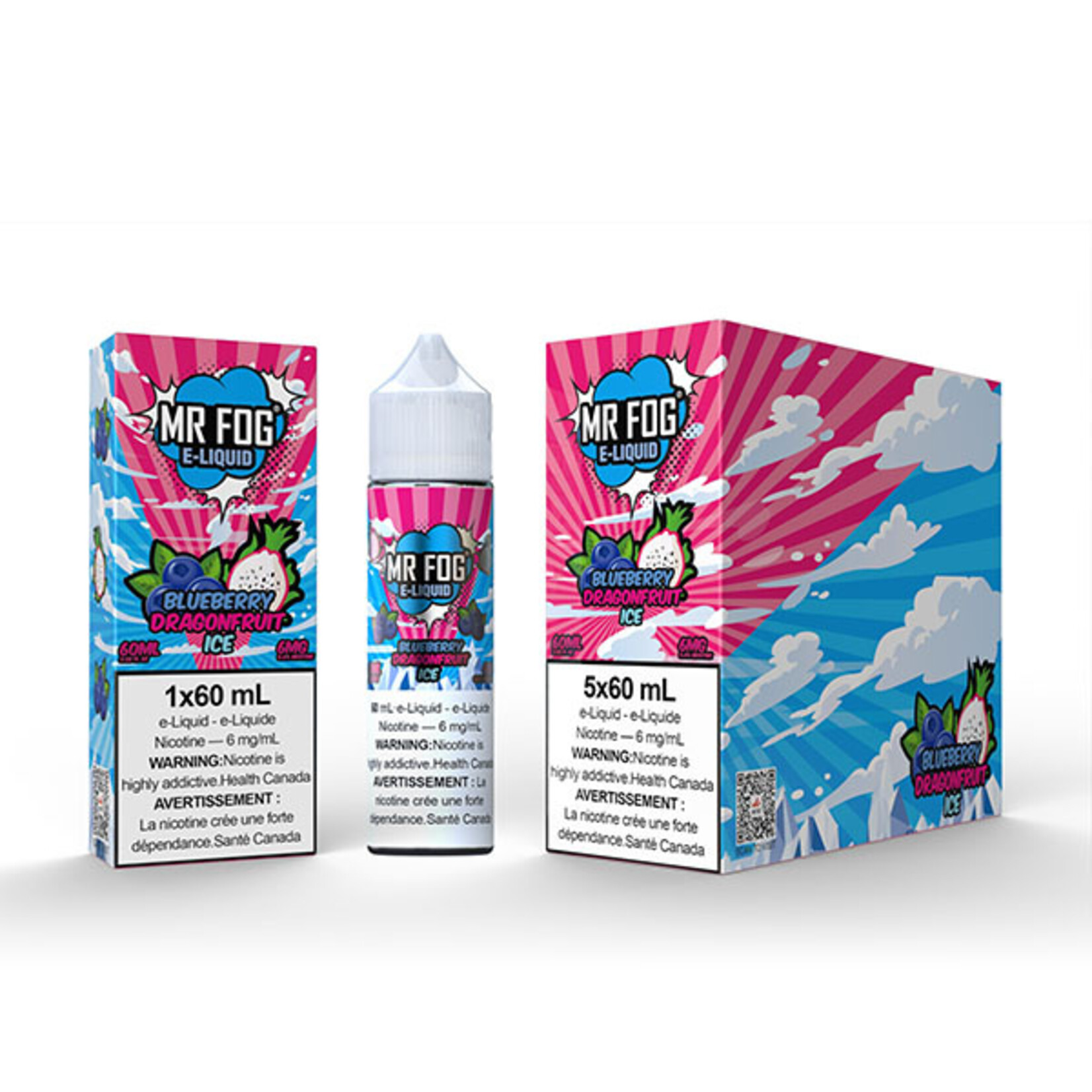 MR FOG [Original Series] MR FOG Blueberry Dragonfruit Ice E-liquid Free Base - 60ml