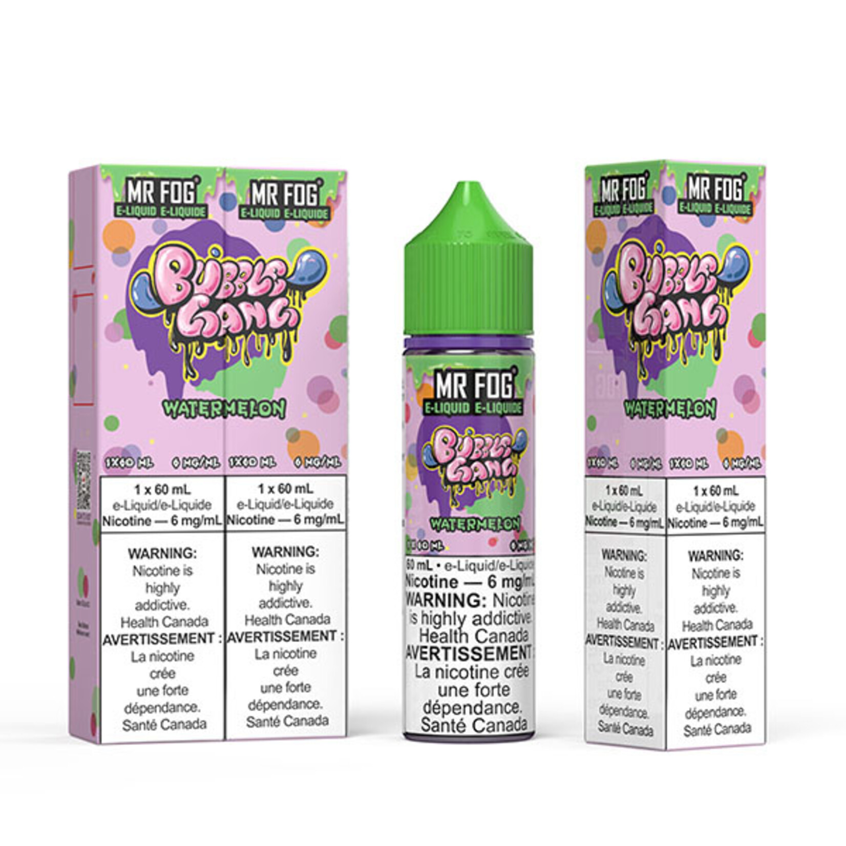 MR FOG MFEBG03 - MR FOG Bubble Gang E-Liquid Watermelon 60ML Freebase