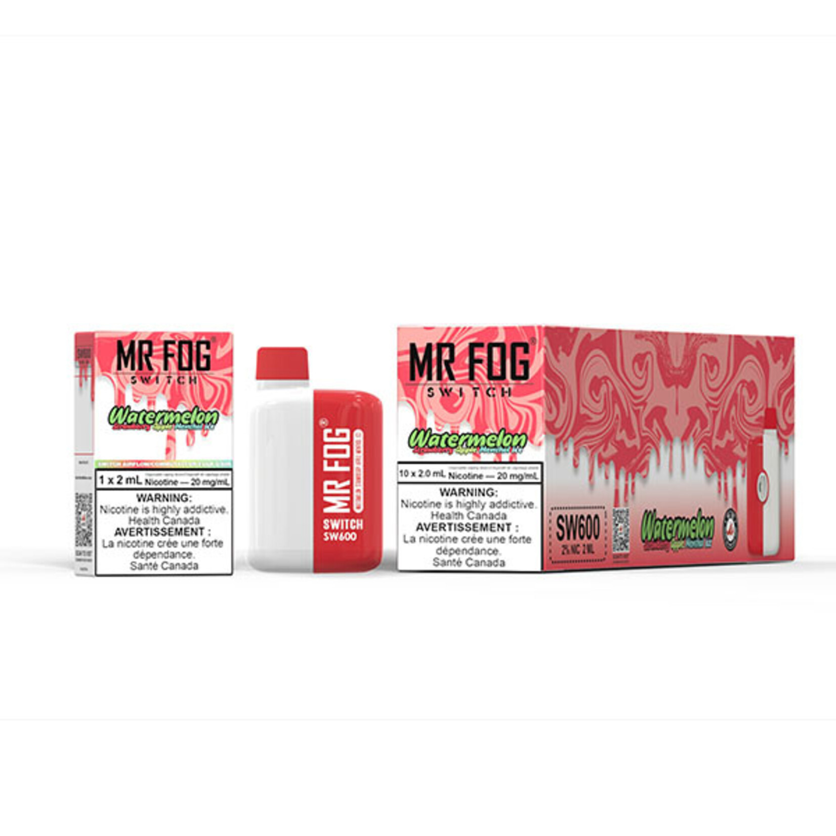 MR FOG SWM08 - MR FOG SW600 Watermelon Strawberry Apple Menthol Ice