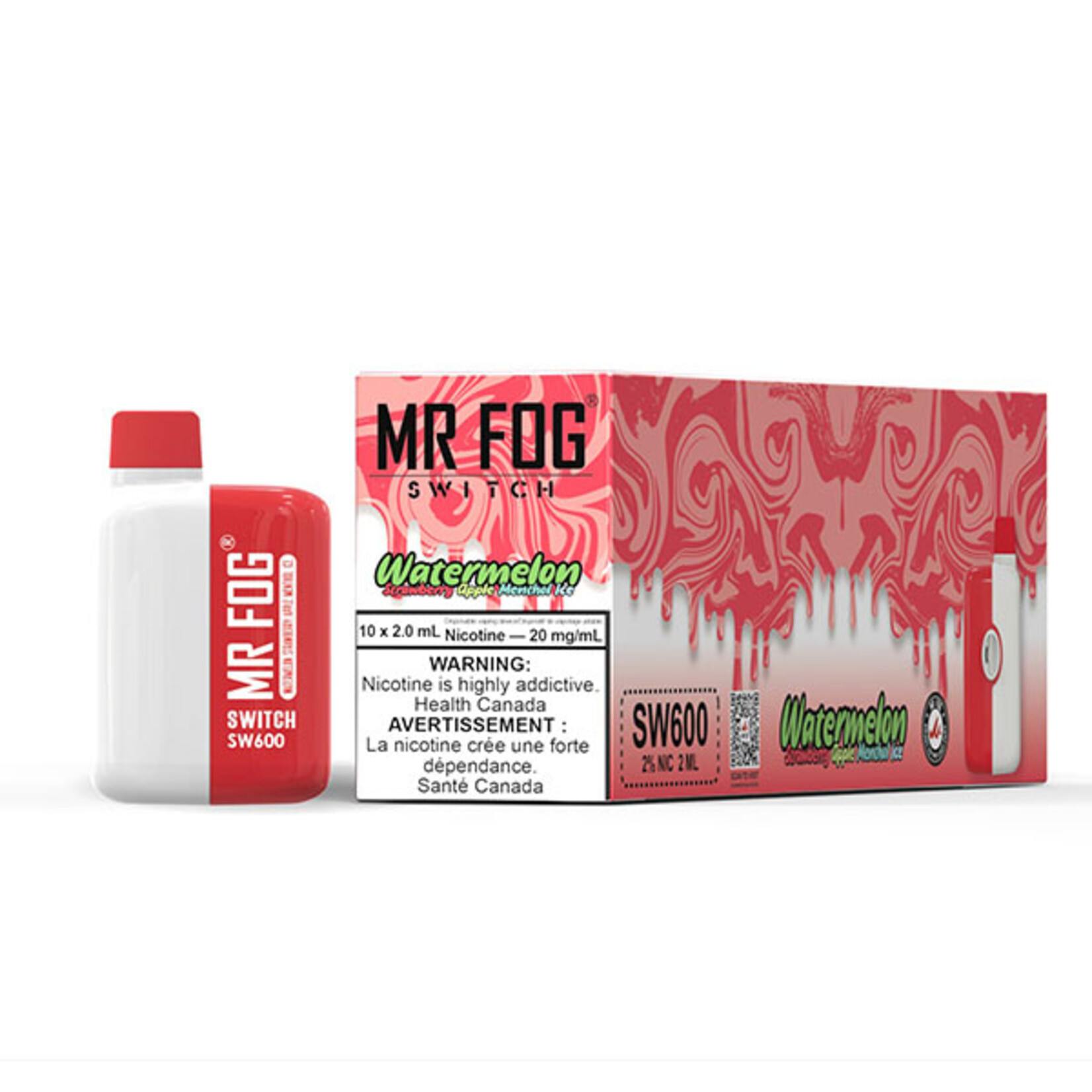 MR FOG SWM08 - MR FOG SW600 Watermelon Strawberry Apple Menthol Ice