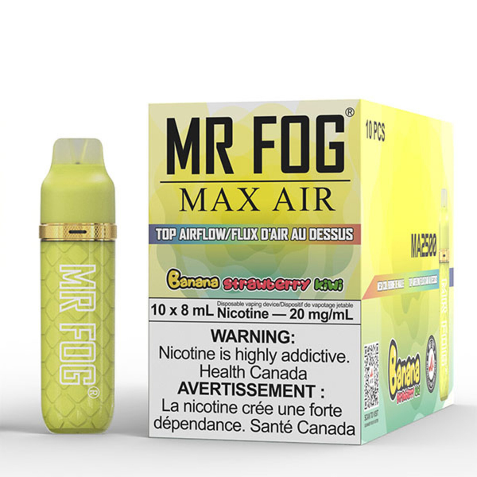 MR FOG MFA19 - MR FOG MAX AIR 2500 PUFFS - Banana Strawberry Kiwi