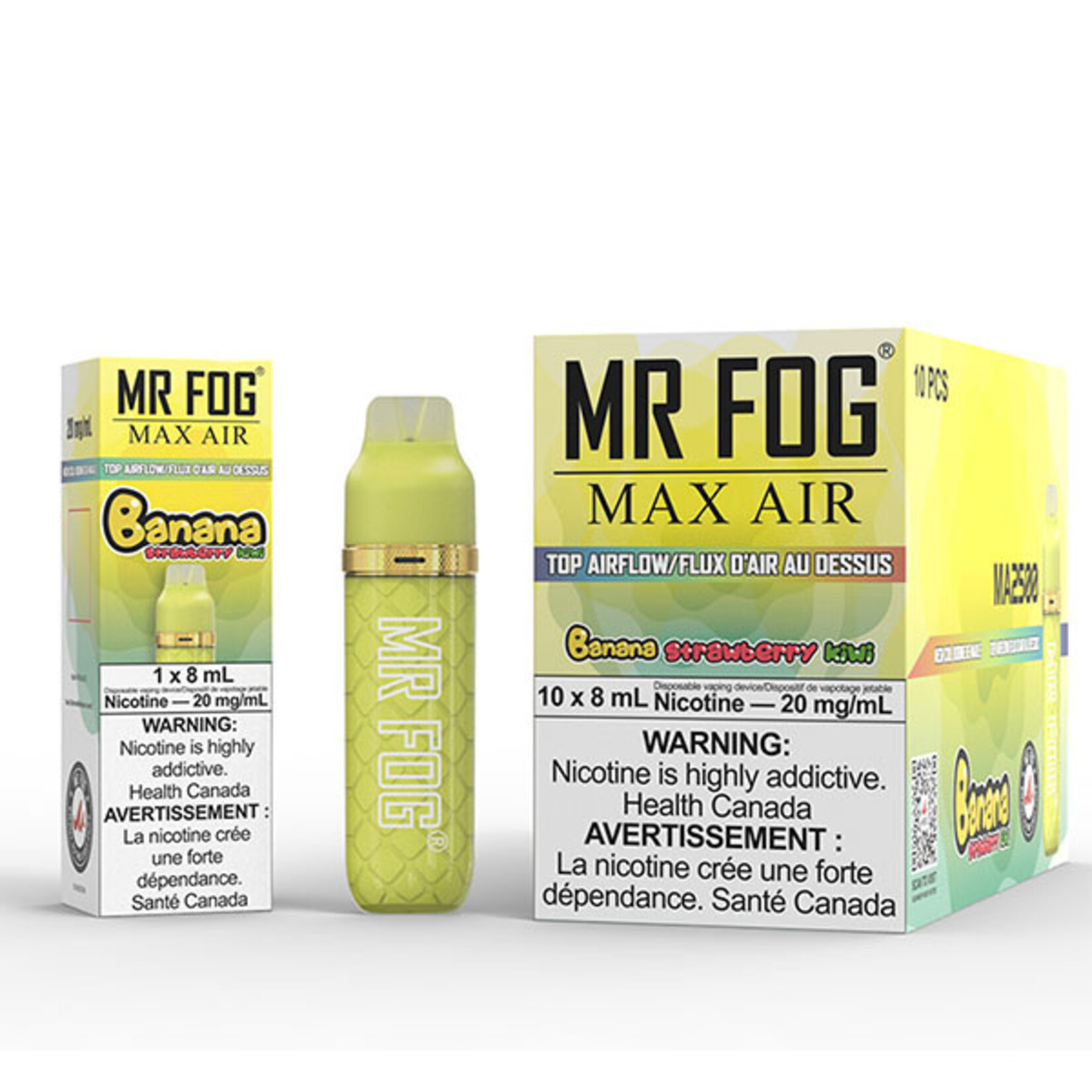MR FOG MFA19 - MR FOG MAX AIR 2500 PUFFS - Banana Strawberry Kiwi