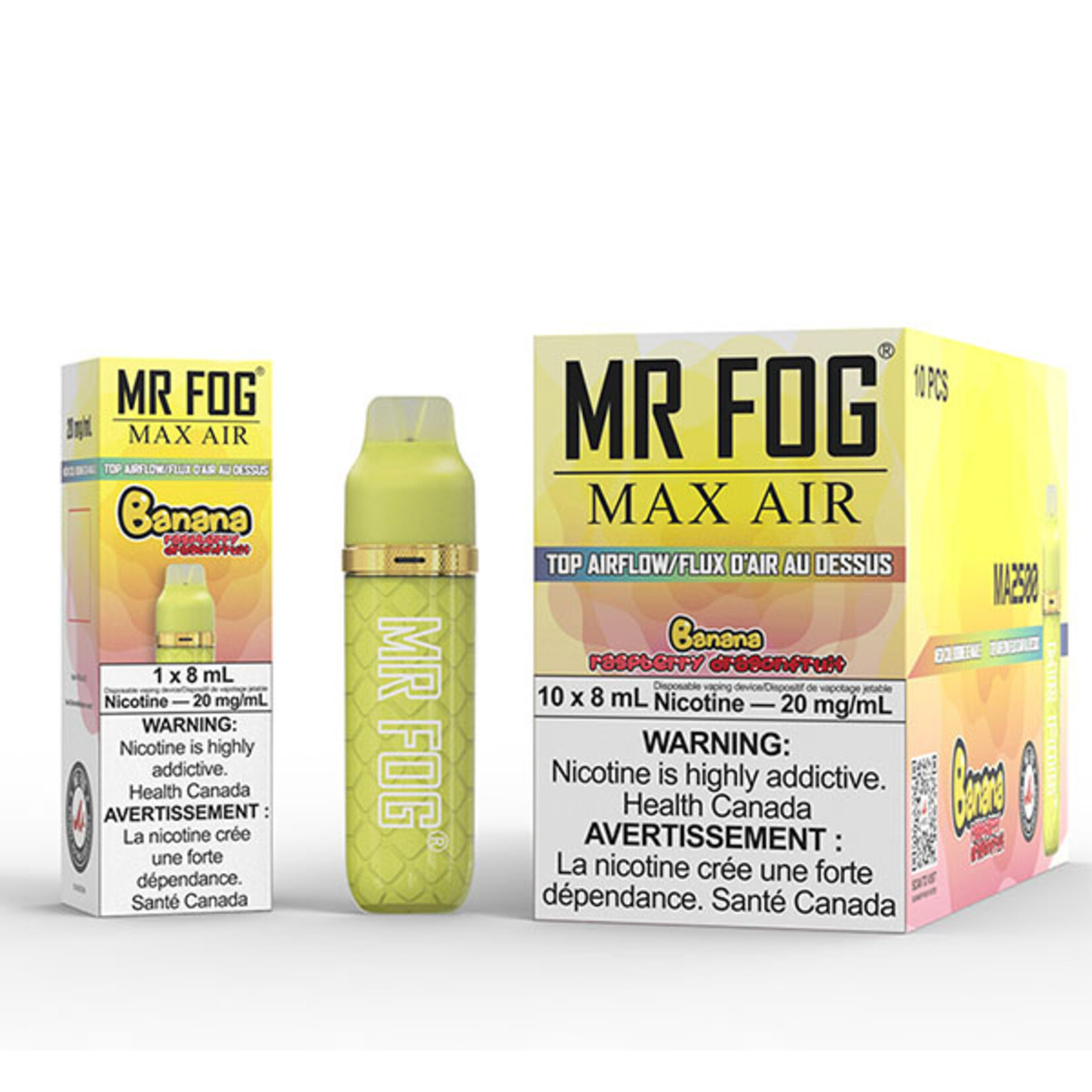 MR FOG MFA21 - MR FOG MAX AIR 2500 PUFFS - Banana Raspberry Dragon Fruit