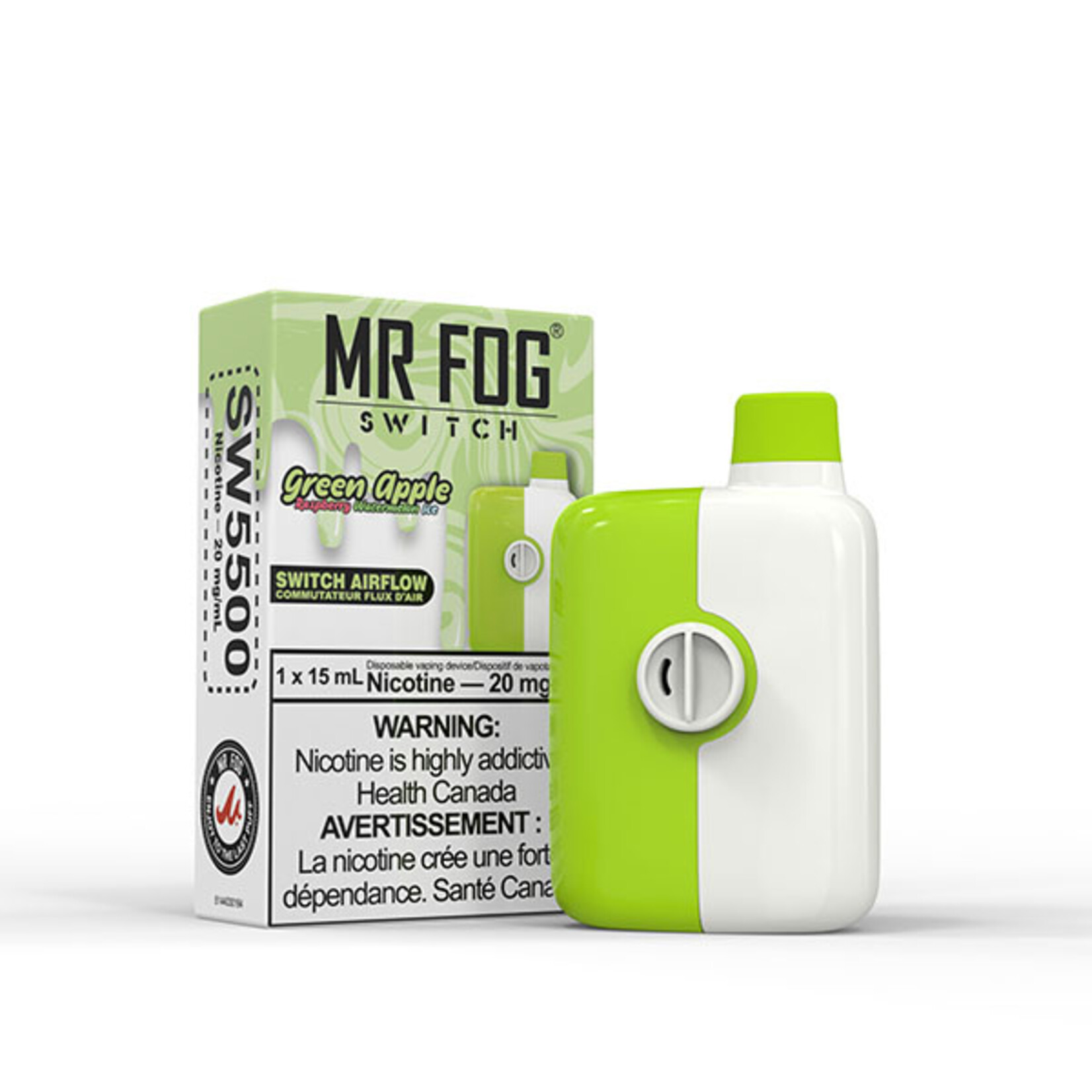 MR FOG SW07 - MR FOG SWITCH 5500 PUFFS Raspberry Green Apple Watermelon Ice