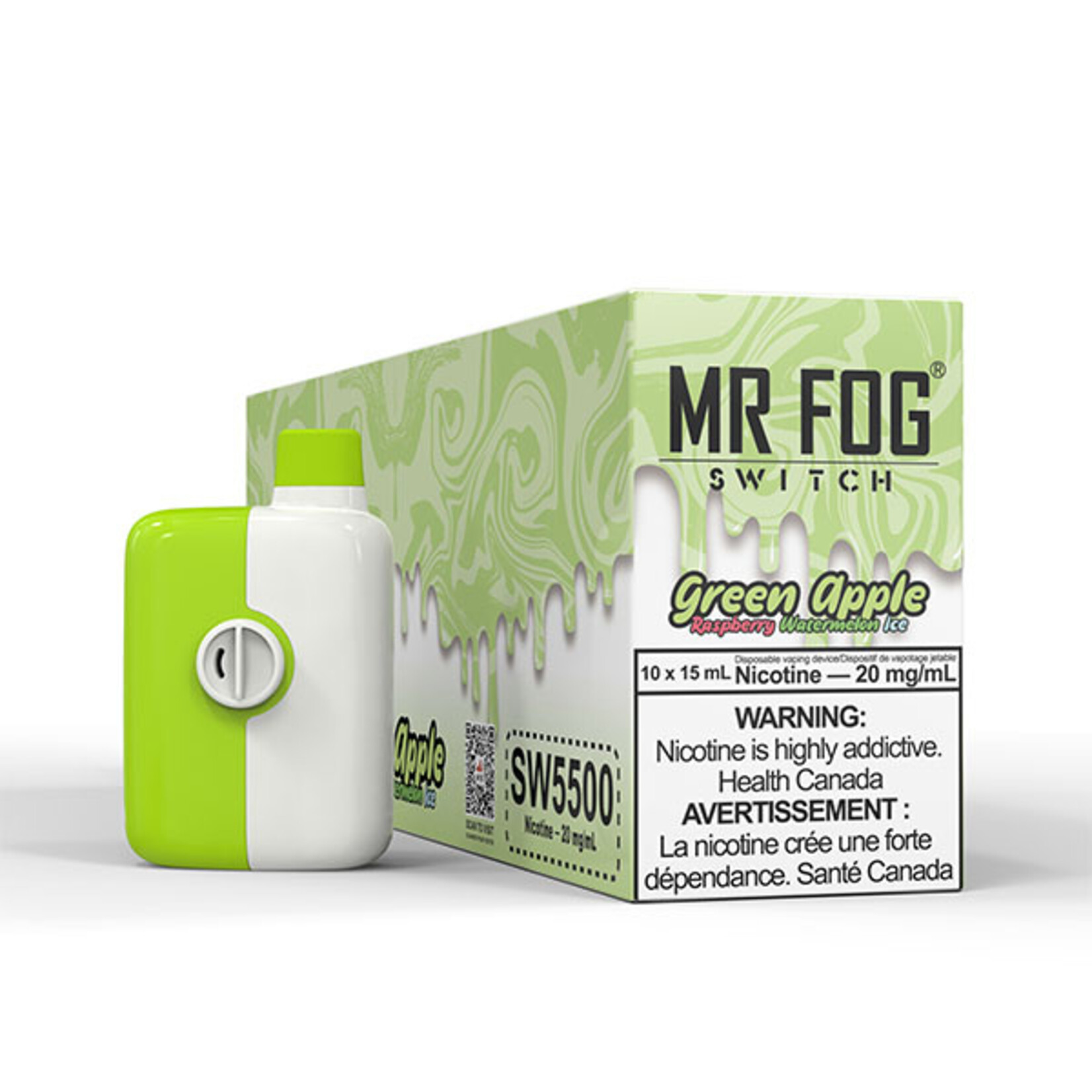 MR FOG SW07 - MR FOG SWITCH 5500 PUFFS Raspberry Green Apple Watermelon Ice