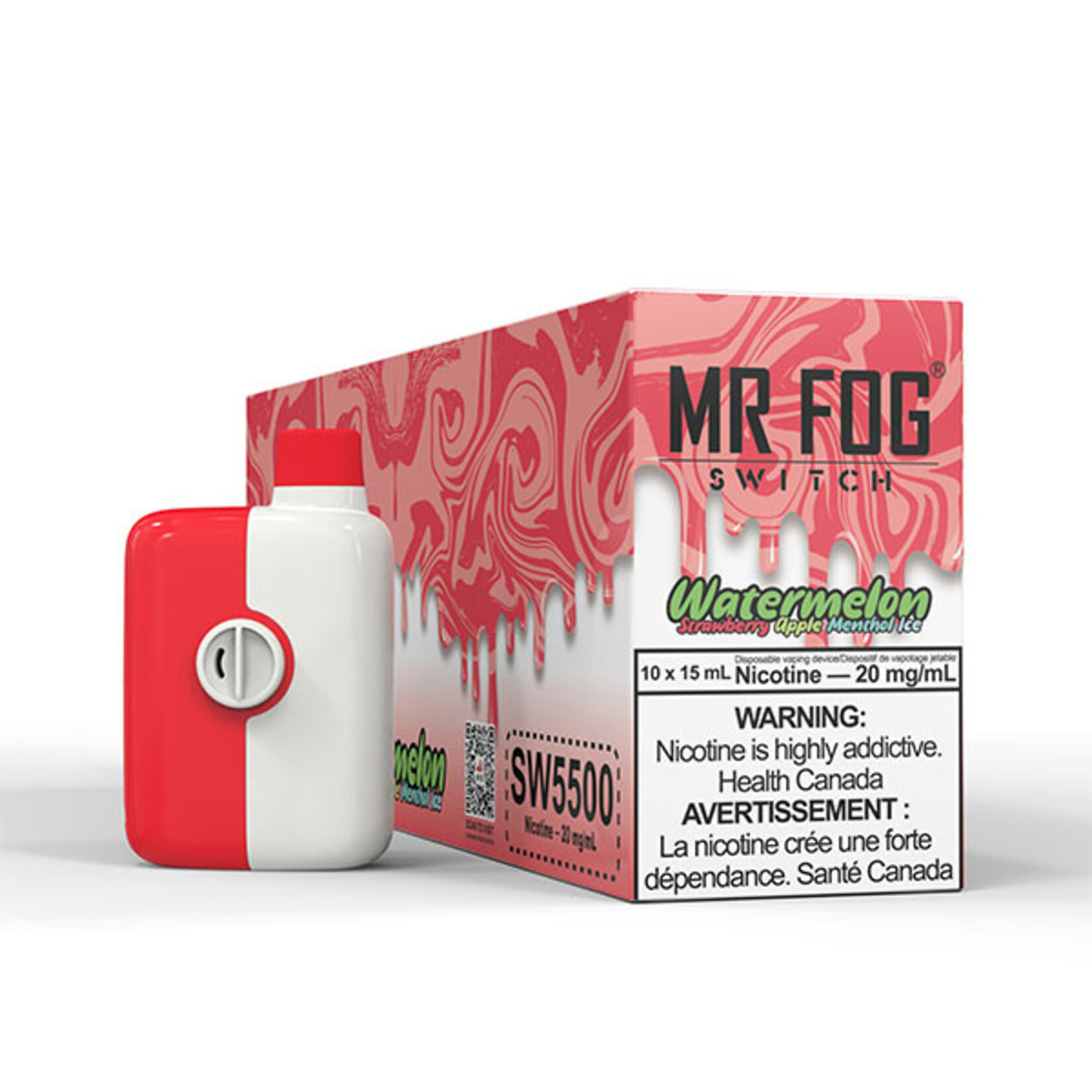 MR FOG SW08 - MR FOG SWITCH 5500 PUFFS Watermelon Strawberry Apple Menthol Ice