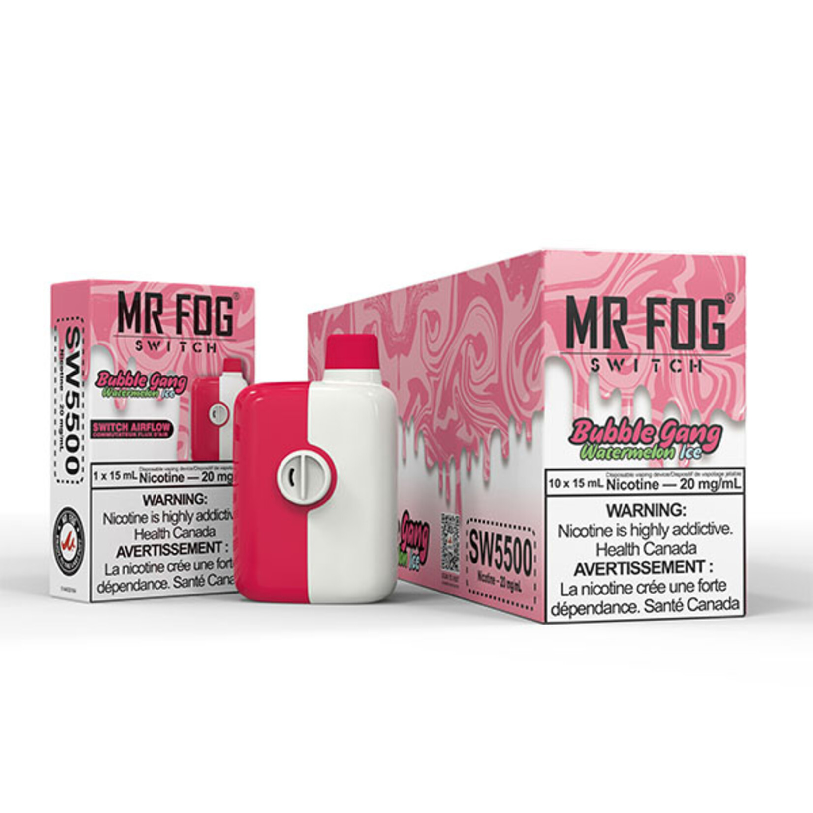 MR FOG SW10 - MR FOG SWITCH 5500 PUFFS Watermelon bubble gang ice