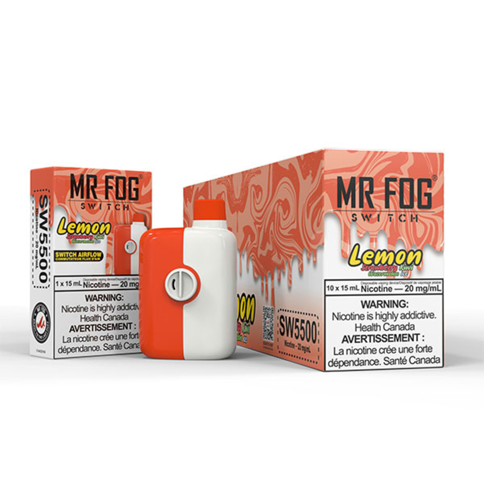 MR FOG SW15 - MR FOG SWITCH 5500 PUFFS Lemon Strawberry Kiwi Watermelon Ice