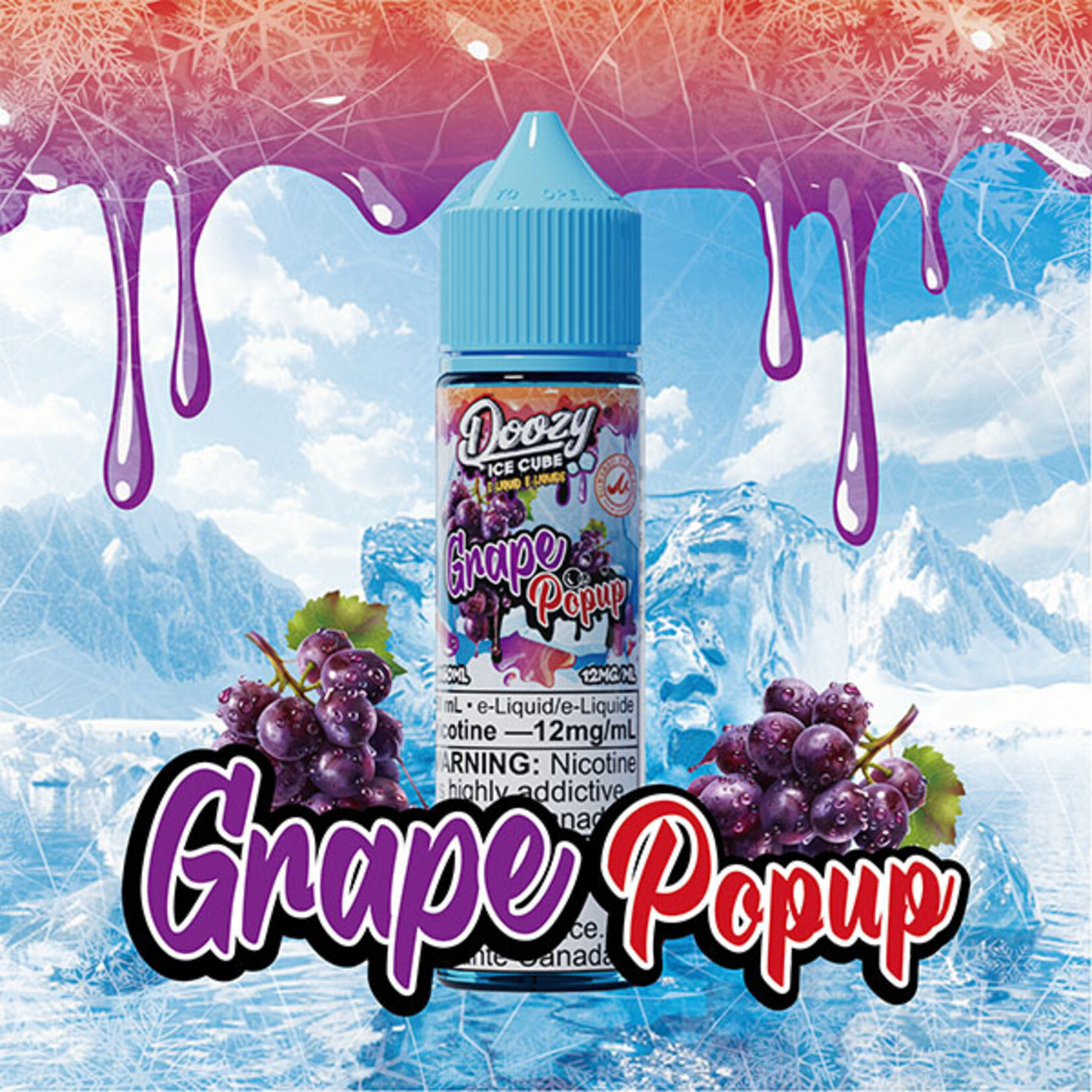 DOOZY DZEI08 - DOOZY ICE CUBE Grape Popup E-LIQUID 60ML