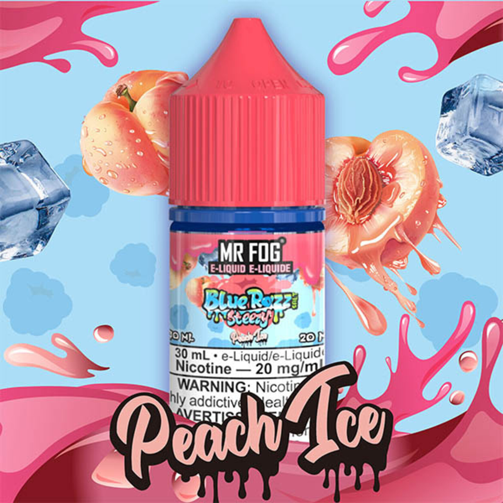 MR FOG MFEBR08 - MR FOG Blue Razz Steezy E-Liquid Peach Ice 30ML Salt