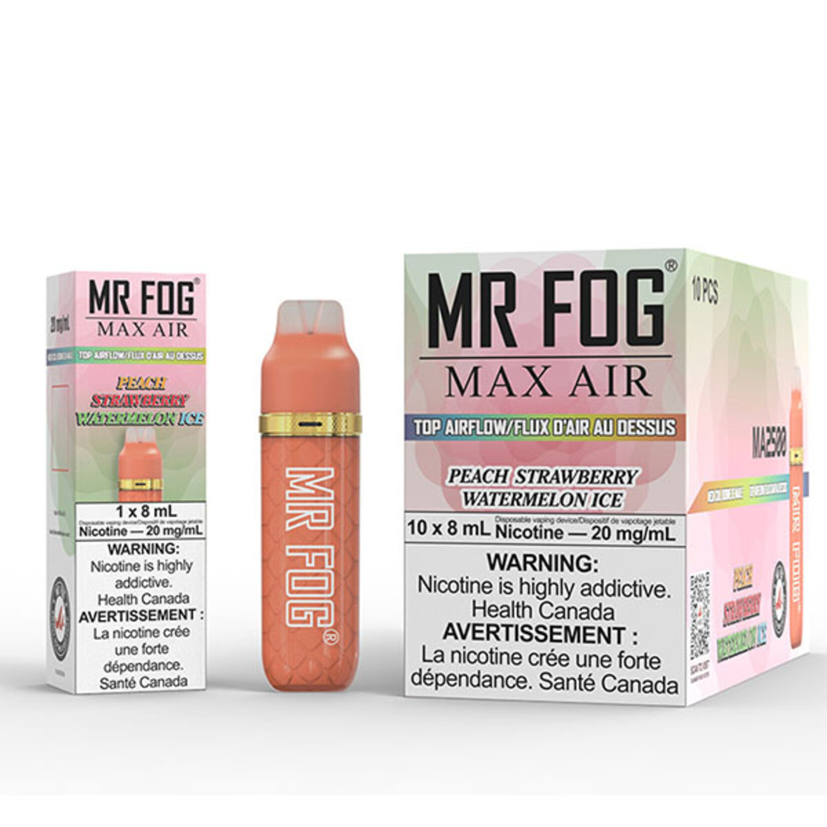 MR FOG MFA01 - MR FOG MAX AIR 2500 PUFFS - Peach Strawberry Watermelon Ice
