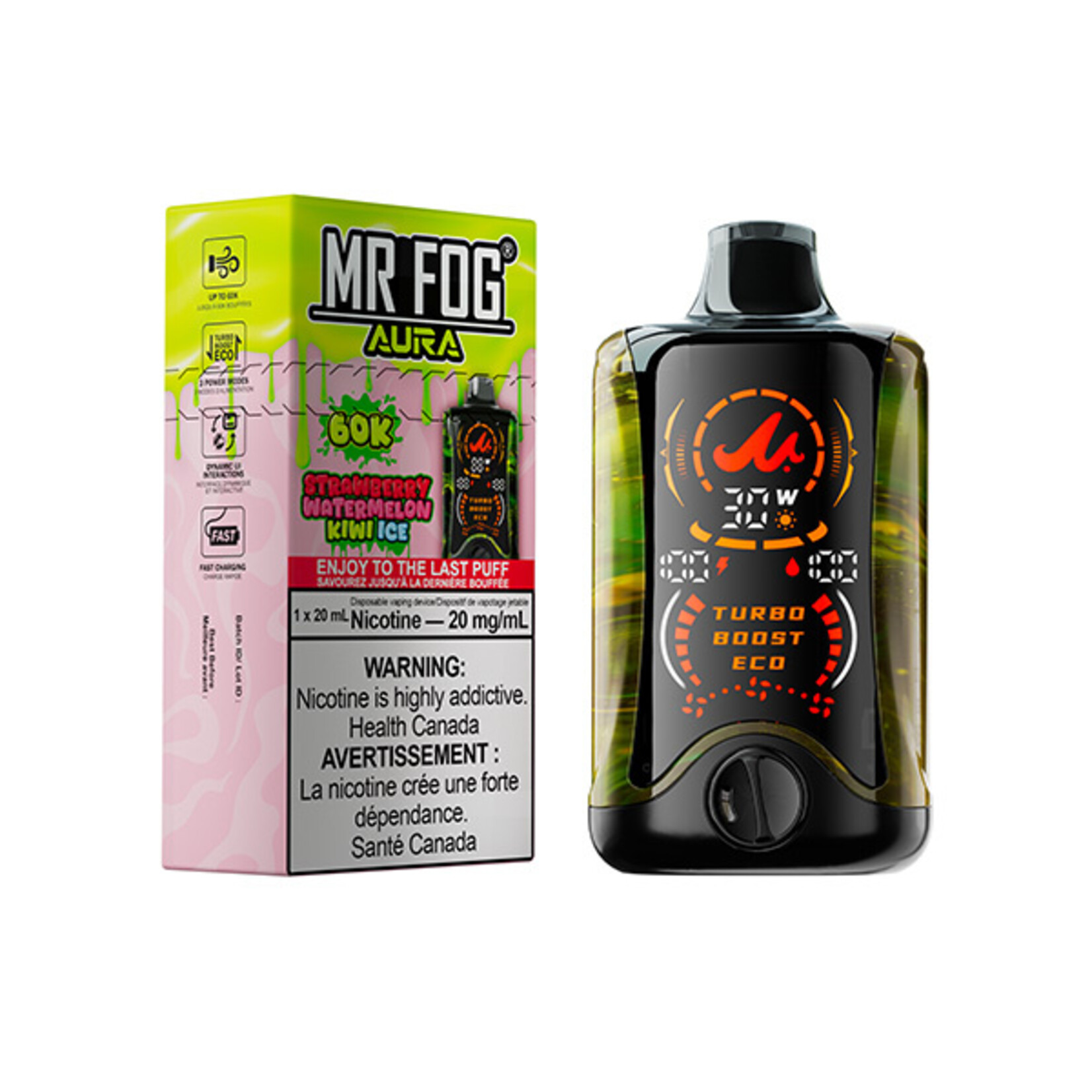 MR FOG AU07 - MR FOG AURA 60K Strawberry Watermelon Kiwi Ice